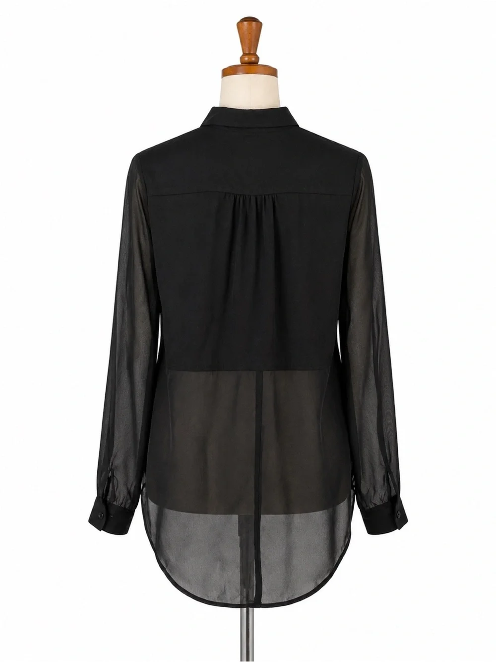 Free People Sheer Black Button Down Blouse Oversized Small